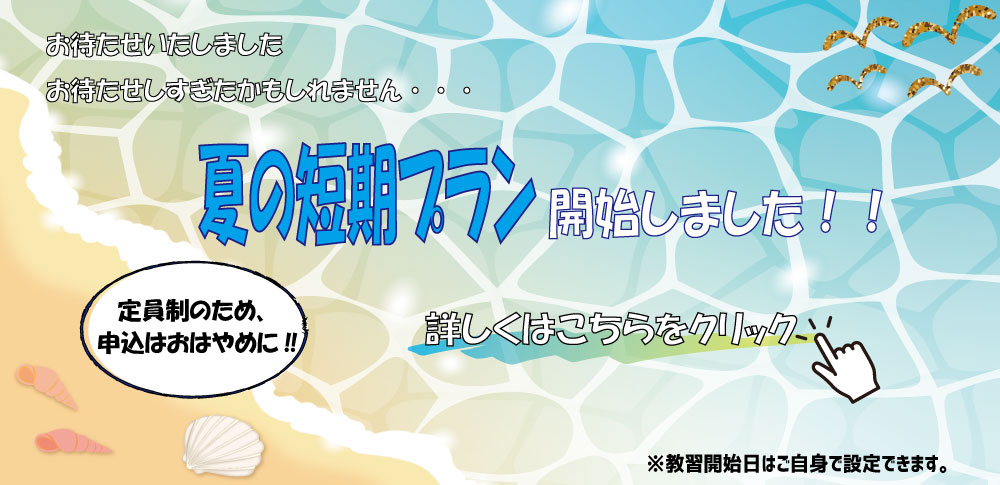 夏短期始まるよ